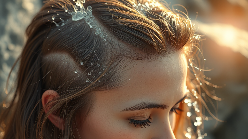 탈모 예방 두피 관리 루틴 (realistic 스타일)