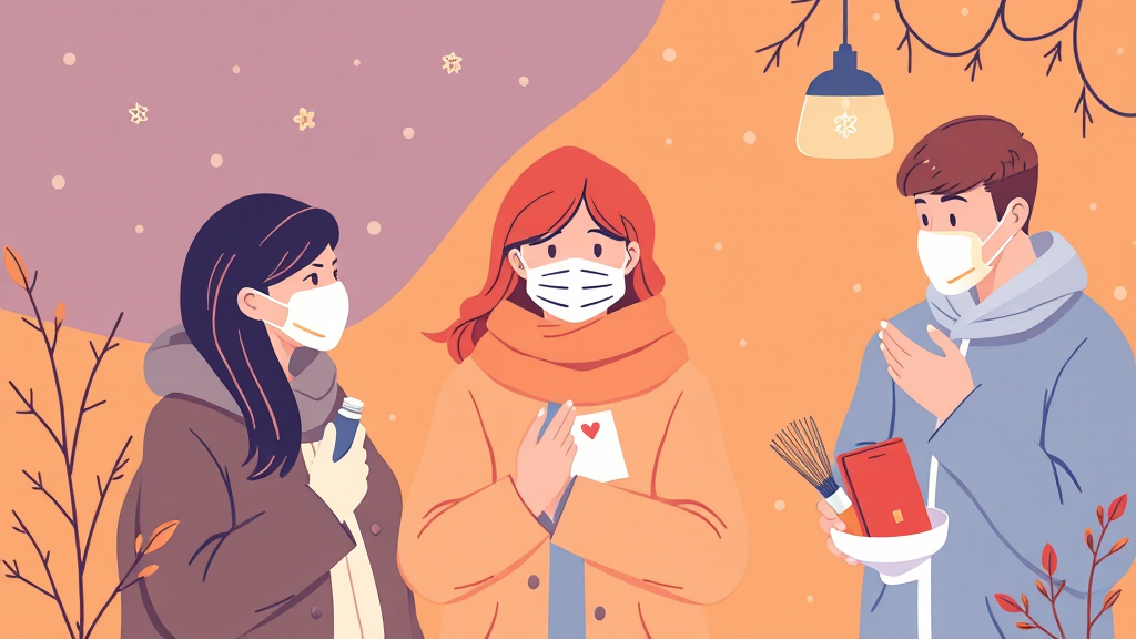 독감, 어떻게 예방해야 할까요? (illustration 스타일)