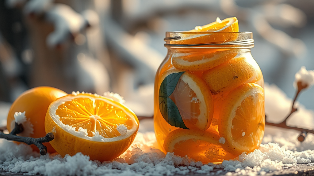 집에서 만드는 유자청 레시피 (realistic 스타일)