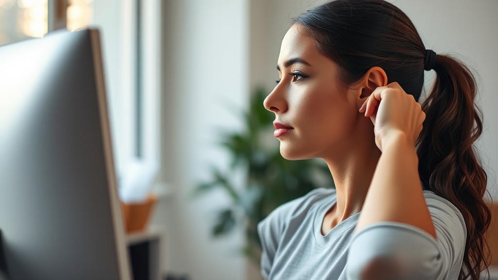 거북목 교정 방법 및 자세 교정 (realistic 스타일)