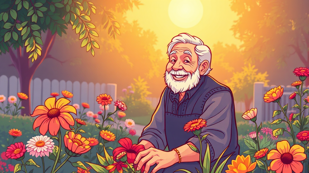 노인 일자리 유형 및 조건 (illustration 스타일)