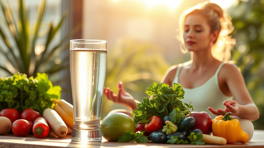 일상 속 건강 습관 만들기 (realistic 스타일)