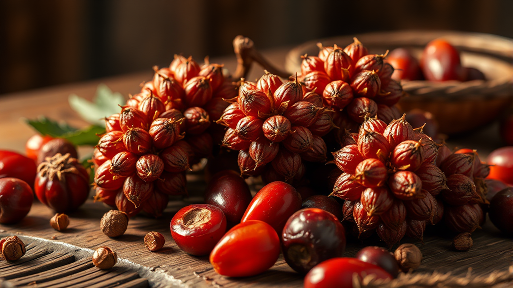 밤, 대추의 의미: 상징과 역할 (realistic 스타일)