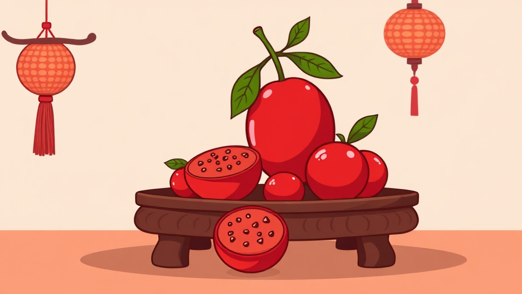 제사상 대추: 종류와 선택 (cartoon 스타일)