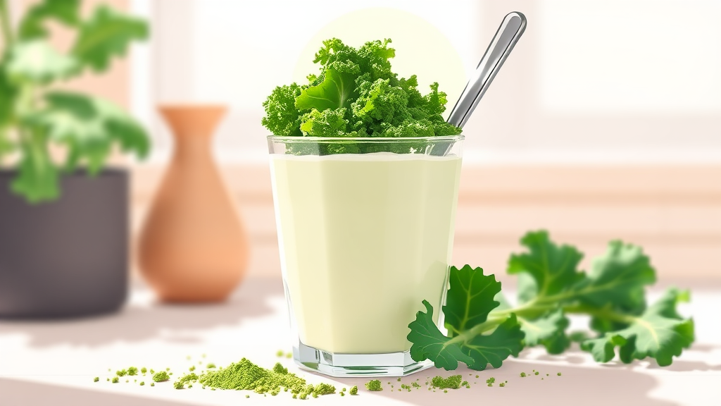 컬리케일 분말, 섭취 방법은? (illustration 스타일)