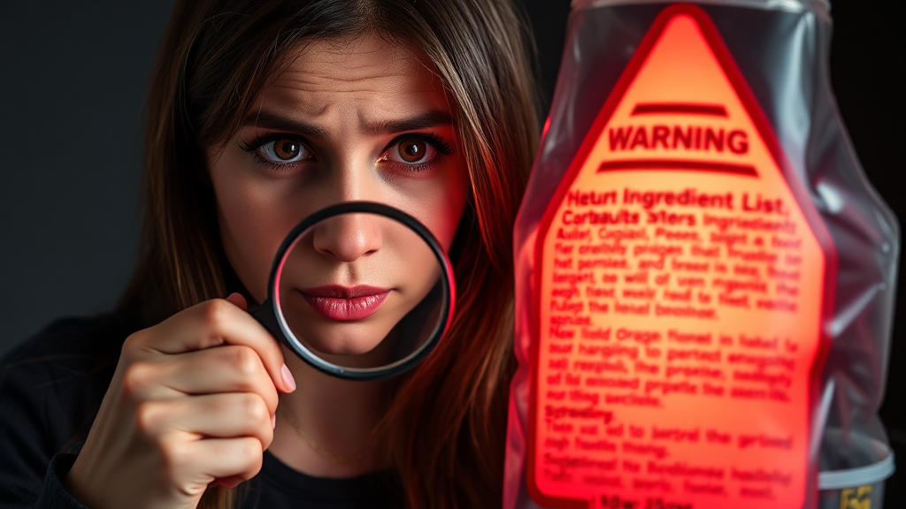 가공 식품, 주의해서 섭취! (realistic 스타일)