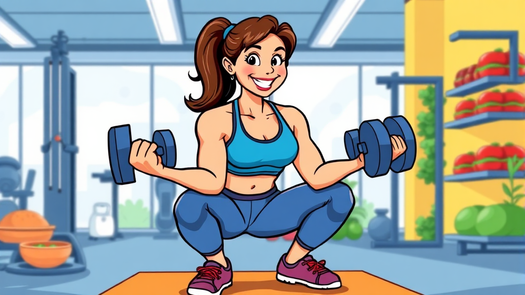 운동 방법 오류와 개선 (cartoon 스타일)