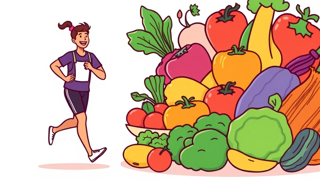 지속 가능한 다이어트 습관 (cartoon 스타일)