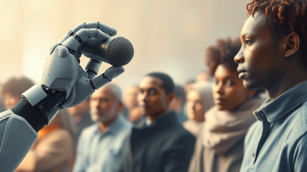 AI 사회적 이슈 및 주의사항 (watercolor 스타일)