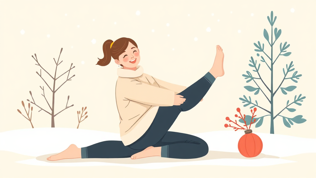 하체 혈액순환 스트레칭 (illustration 스타일)