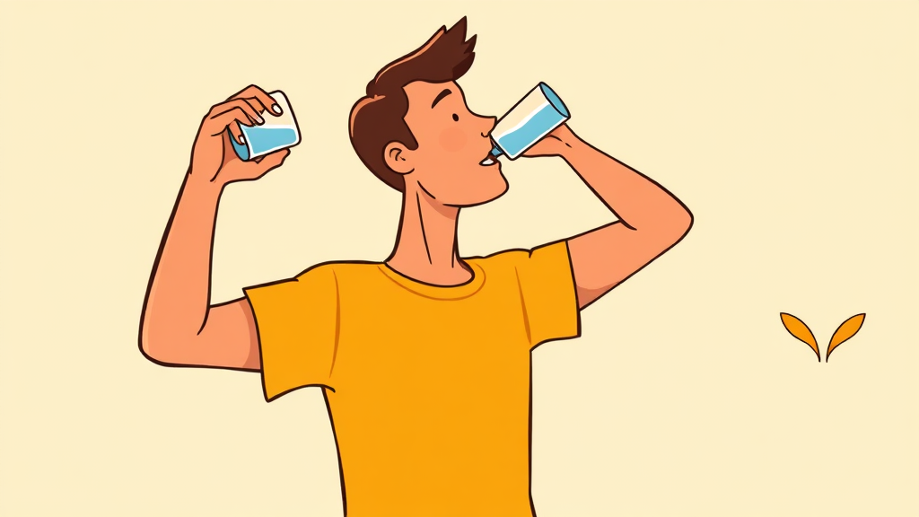 생활 속 혈액순환 개선 팁 (cartoon 스타일)