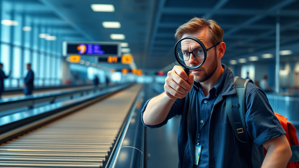 수하물 분실 시 대처법 (realistic 스타일)