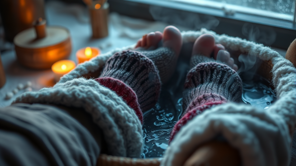 체온 유지, 따뜻하게 겨울나기 (realistic 스타일)