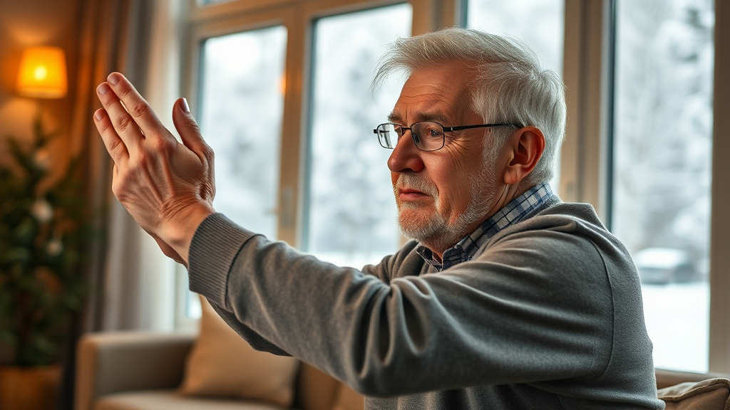 겨울철 관절 건강을 위한 운동 (realistic 스타일)