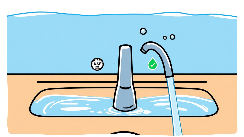 NSF 인증 필터 관리 방법 (cartoon 스타일)